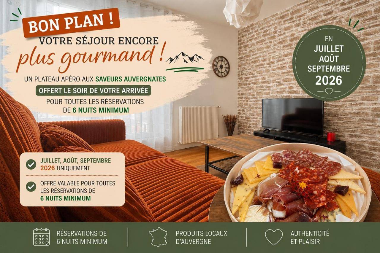 Appartement entier, Volcan Ocre-4 pers-Spacieux et chaleureux - Parking privatif - Proches axes, commerces et services - Check in 24-24 in Lempdes, Région de Clermont-Ferrand