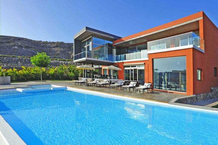 Ferienhaus für 9 Personen, mit Garten und Sauna sowie Ausblick auf Gran Canaria