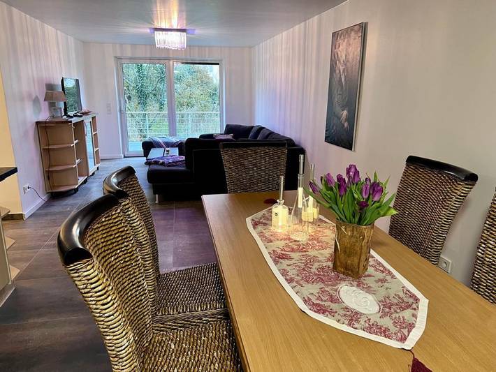 Ferienwohnung für 6 Personen, mit Balkon und Terrasse sowie Ausblick