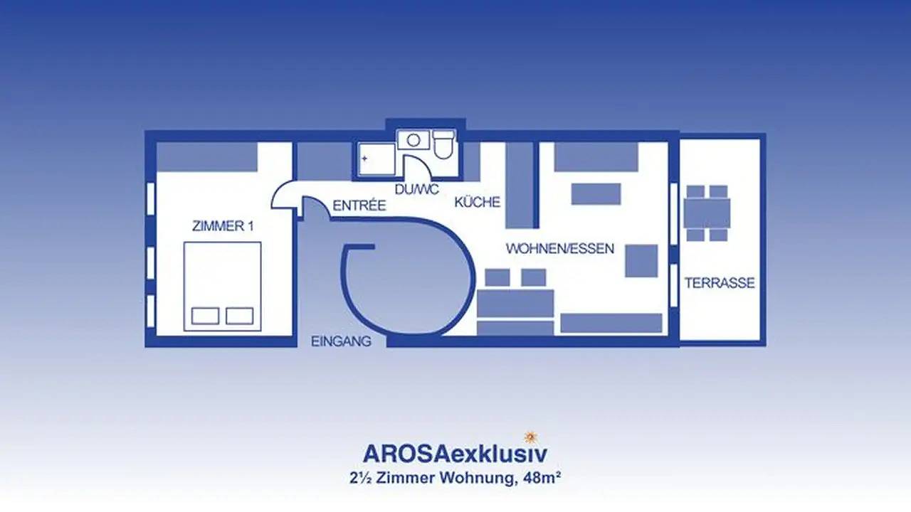 Entire holiday apartment, Ferienwohnung für 4 Personen (48 m²) in Arosa in Arosa, Plessur alps