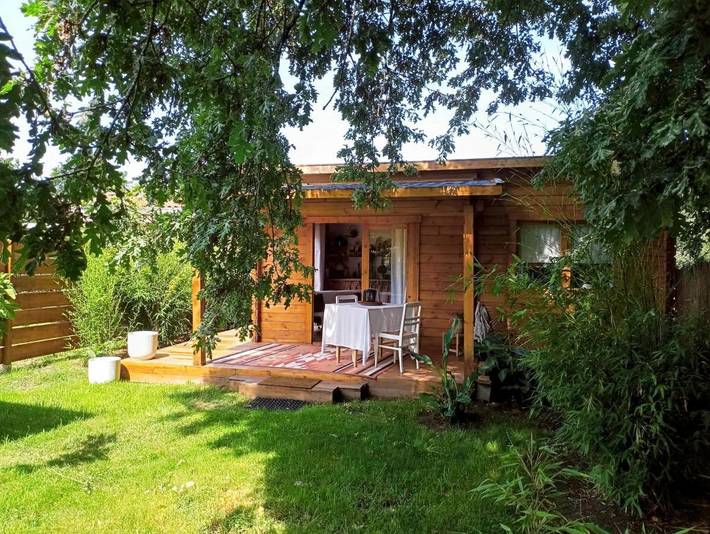 Maison de campagne pour 2 personnes, avec jardin et vue ainsi que terrasse et piscine dans Lac d'Arjuzanx