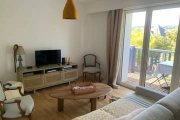 Gîte pour 4 personnes, avec balcon, adapté aux familles à Tourgéville