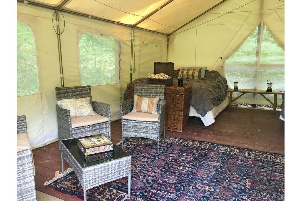 Quad Squad Glamping Tent & Breakfast for 2-4+  in Finger Lakes Wine Country in Yates County