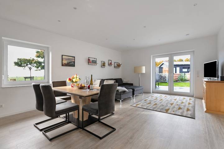 Ganze Wohnung, Ferienwohnung 'Seelenwärmerstuuv' mit privater Terrasse, privatem Garten und Wi-Fi in Kronprinzenkoog, Kreis Dithmarschen