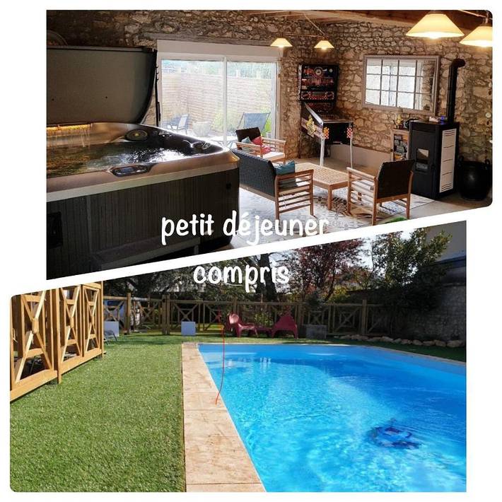 Location de vacances pour 2 personnes, avec Terrasse et Jacuzzi ainsi que Jardin et Piscine à Marolles (Loir-et-Cher)