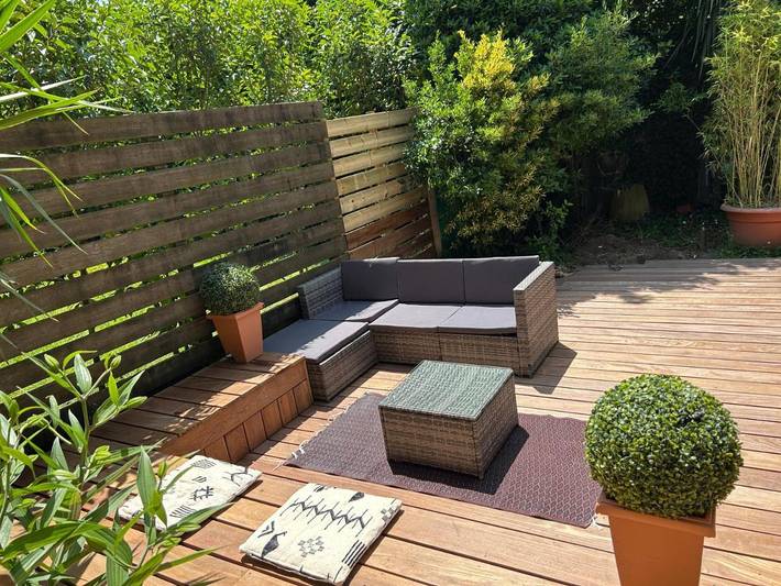 Location de vacances pour 2 personnes, avec Balcon ainsi que Terrasse et Jardin à Boucau