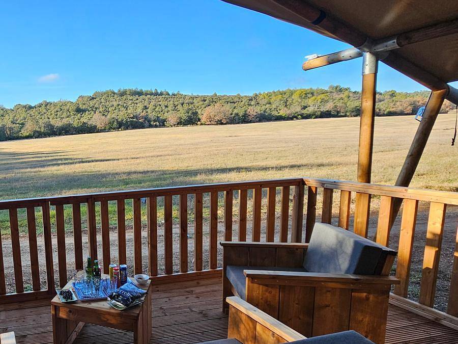 Camping Verdon les Grands Domaines - Canvas and wooden tent 4 persons - Lodge tent, sleeps 4, Prm in Saint-Laurent-du-Verdon, Verdon Regional Natural Park