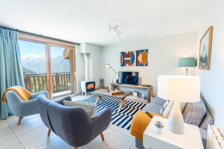 Maison pour 6 personnes, avec Balcon ainsi que Terrasse et Vue à Vaujany