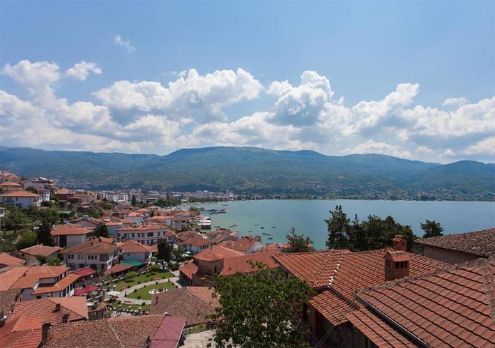 Apartament wakacyjny dla 6 osób, z Balkon i Taras oraz Widok na jezioro i Widok w Macedonia Północna