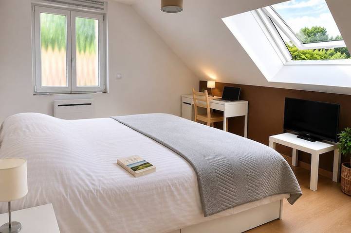 Apartamento entero, 75 m² renovated, balcony with a view of the Vosges, air conditioning, parking – Niederbronn-les-Bains in Niederbronn-les-Bains, Alsacia del Norte