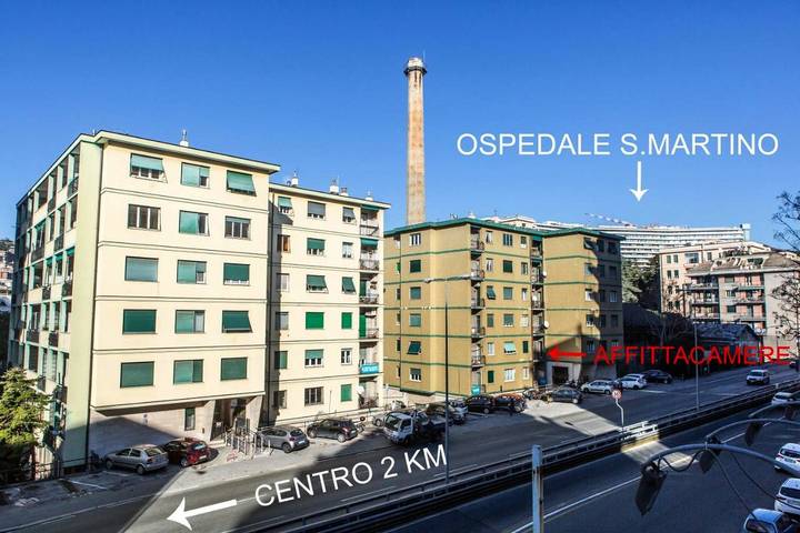 BnB für 2 Personen, mit Balkon in Genua