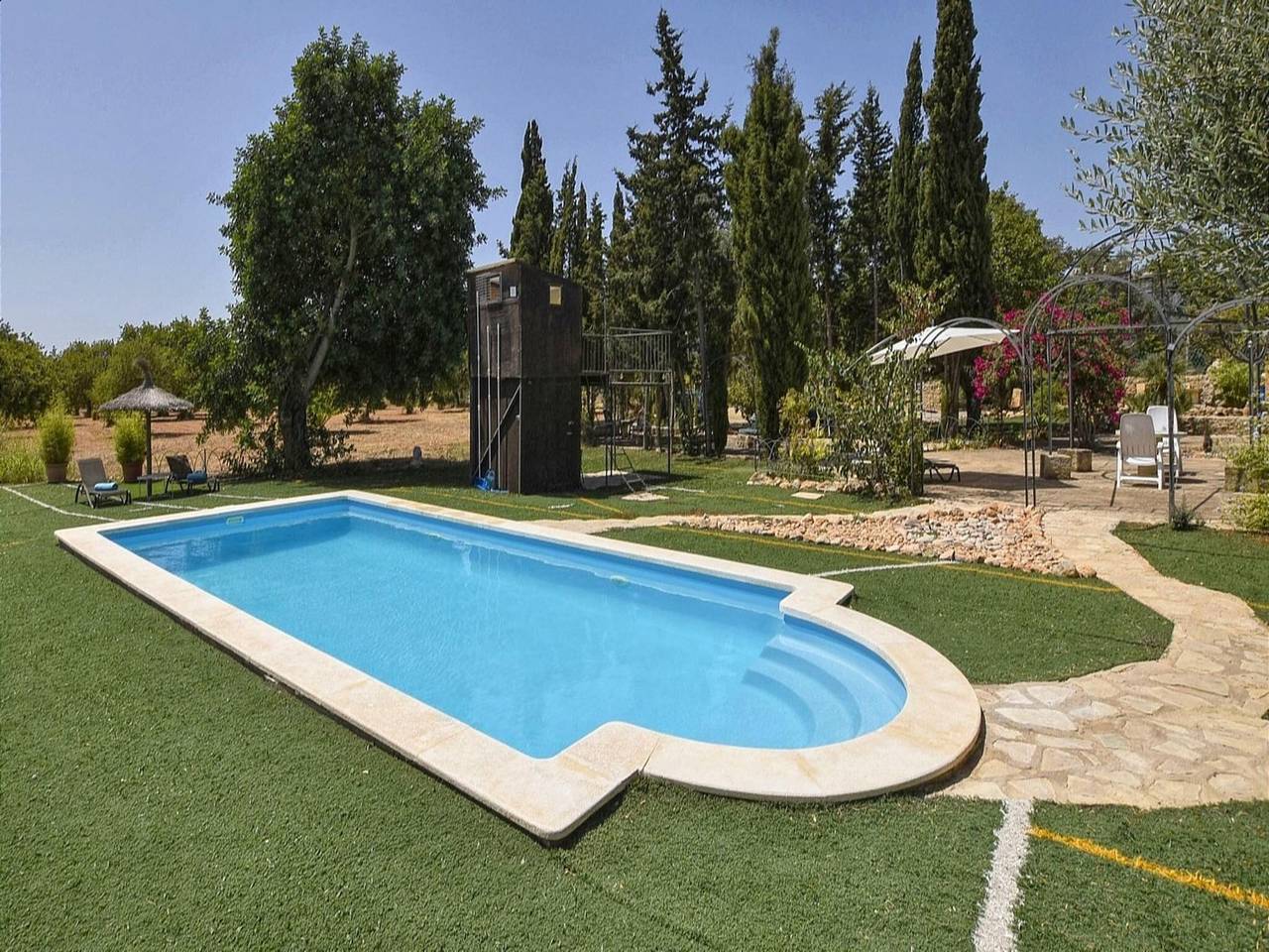 Villa in Mallorca with Pool & Tramuntana Views in Santa María del Camino, Interior de Mallorca