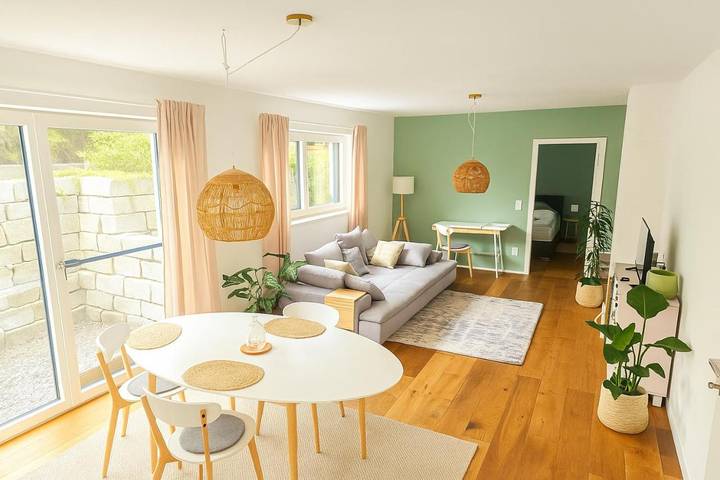 Ferienwohnung für 3 Personen, mit Terrasse und Sauna
