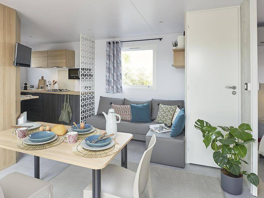 Flower Camping les Aubepines - Mobilhome 4 personas - 30m² Confort (2 habitaciones) con 15m² de terraza semicubierta in Le Crotoy, Región de Abbeville