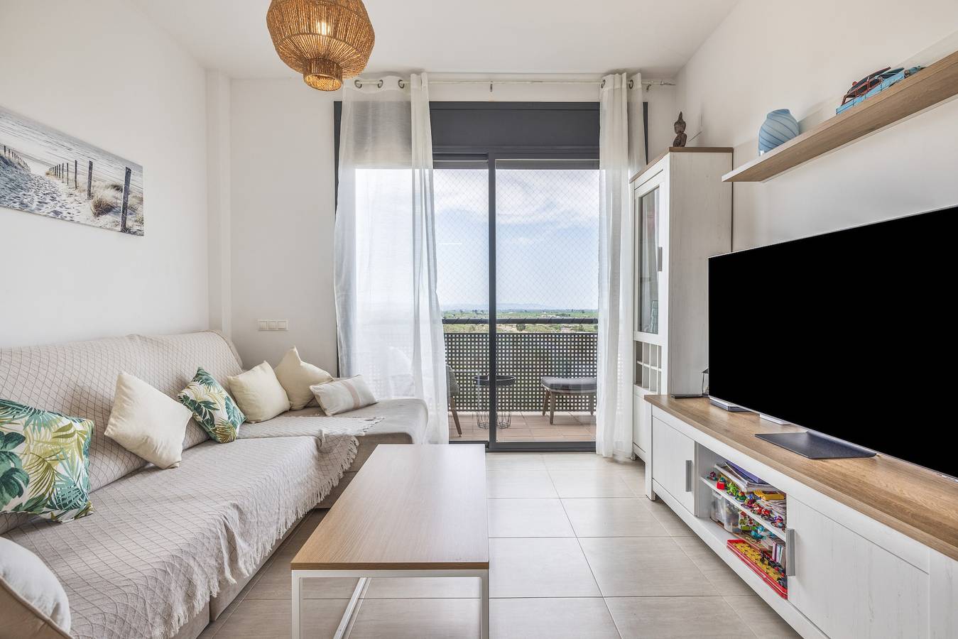 Apartamento entero, Apartamento 'Flamingos House' con vistas al mar, Wi-Fi y aire acondicionado in San Carlos de la Rápita, Delta del Ebro