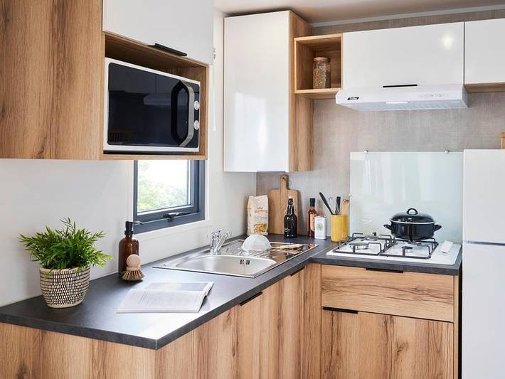 Camping du lac Pouzauges - Mobilheim 6 personen - Eden Trio - 3 Schlafzimmer + Tv in Le Boupère, Fontenay-le-Comte