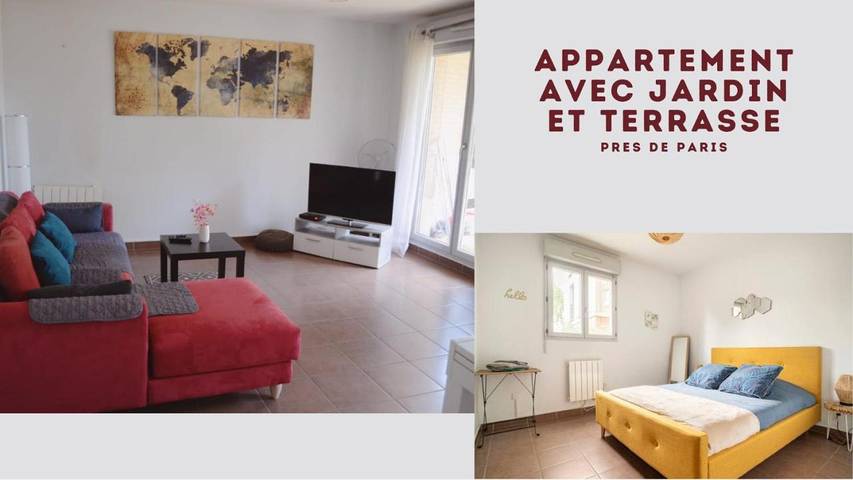 Gîte pour 2 personnes, avec vue et jardin, animaux acceptés à Mantes-la-Jolie