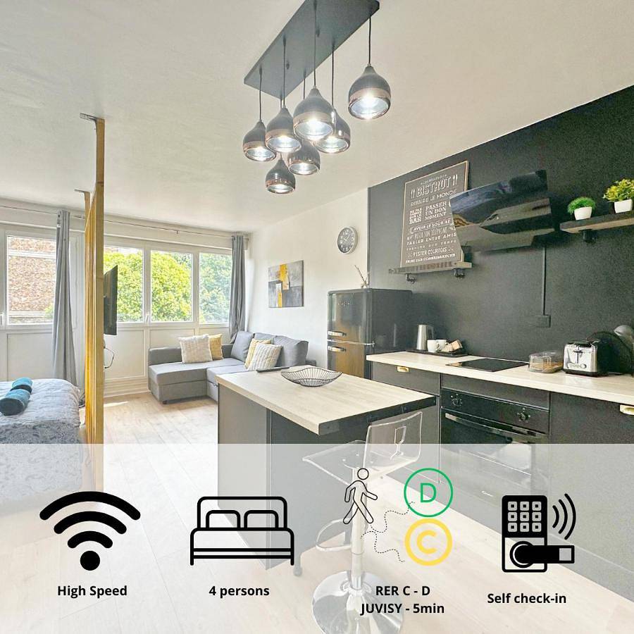 Appartement entier, Appartement élégant et cosy - 4Pers in Juvisy-sur-Orge, Essonne