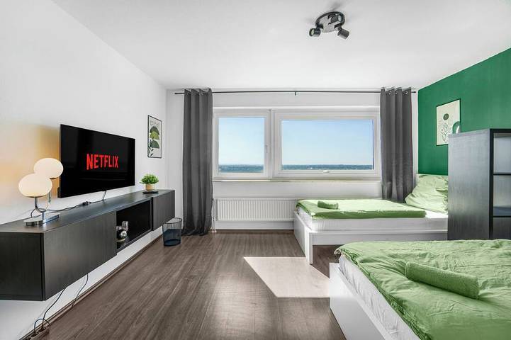 Ganze Wohnung, Apartment mit Panoramablick am Hauptbahnhof | 2 Zimmer, 4 getrennte Betten in Viewegs Garten- Bebelhof, Braunschweig