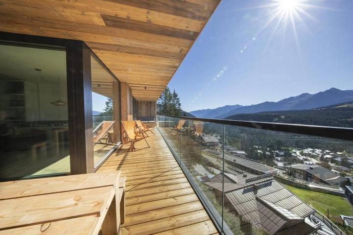 Ferienhaus für 8 Personen, mit Balkon und Sauna sowie Ausblick