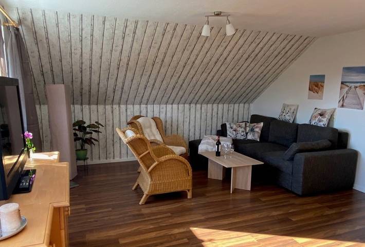 Ferienwohnung für 4 Personen, mit Terrasse und Garten sowie Ausblick