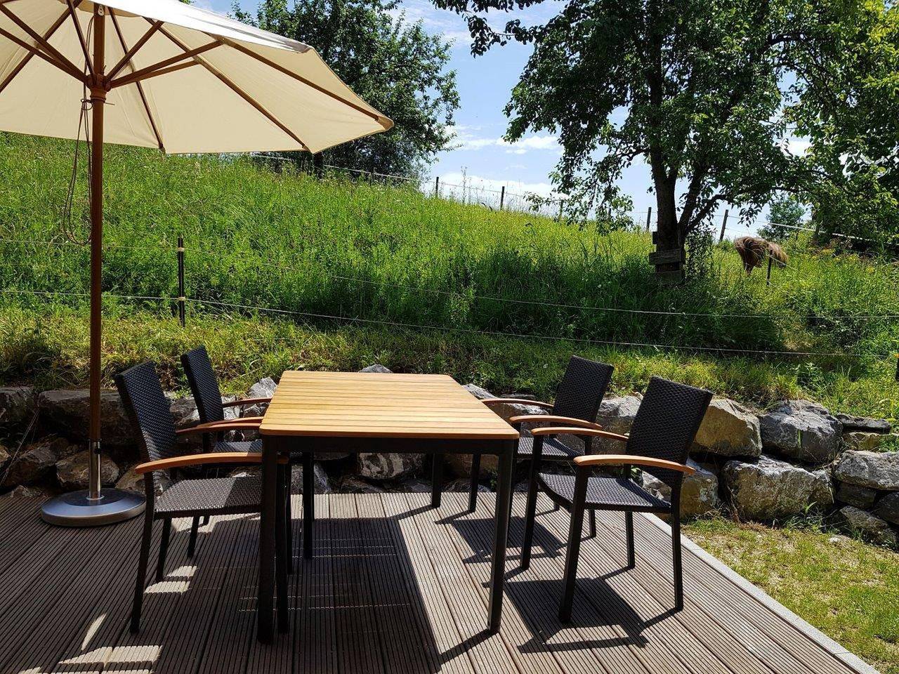 Ferienhaus 'Sonnenweide, 85qm' mit Privatterrasse, Gemeinschaftsgarten und Wi-Fi in Salem, Region Bodensee-Oberschwaben