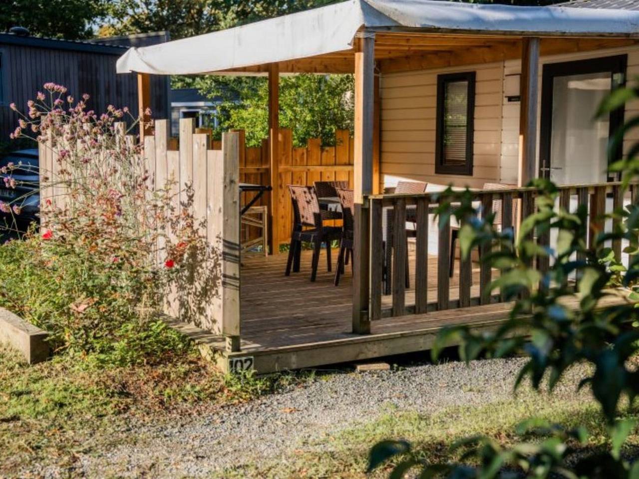 Mobil-home confortable avec terrasse à Espelette pour 5 personnes in Espelette, Région de Bayonne