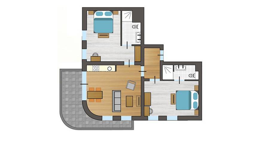 Ferienhaus für 4 Personen, mit Ausblick und Balkon - 1