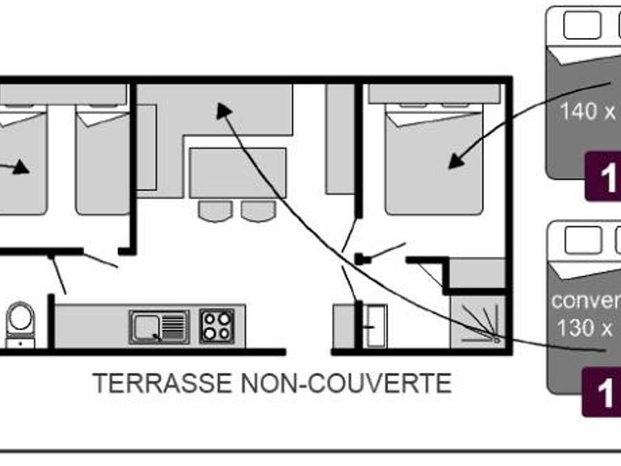 Camping Le Bosquet - Mobilhome 6 personas - 6 personas in Jard-sur-Mer, Vandea
