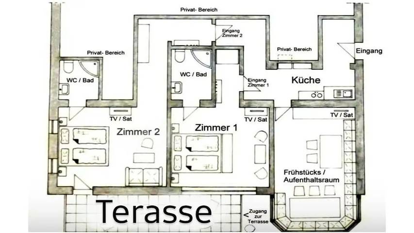 Ferienwohnung für 4 Personen, mit Terrasse in Struppen - 4