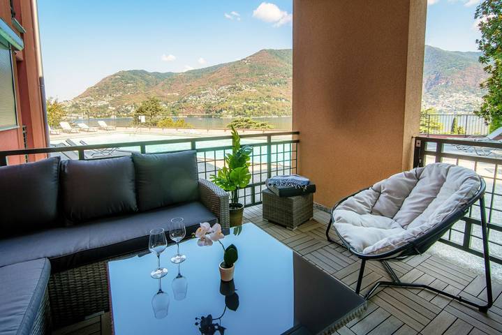 Appartamento per 2 persone, con vista lago e balcone/terrazza nonché piscina in Blevio