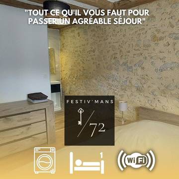 Gîte pour 4 personnes, avec jardin et terrasse à Mulsanne
