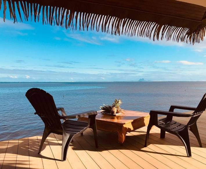 Bungalow per 2 persone, con panorama e giardino in Polinesia Francese
