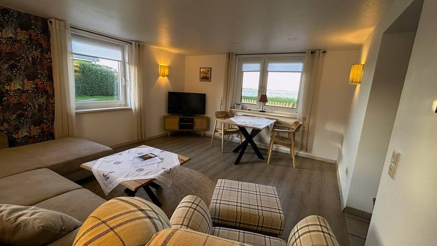Ferienwohnung für 2 Personen, mit Garten und Seeblick auf den Halligen