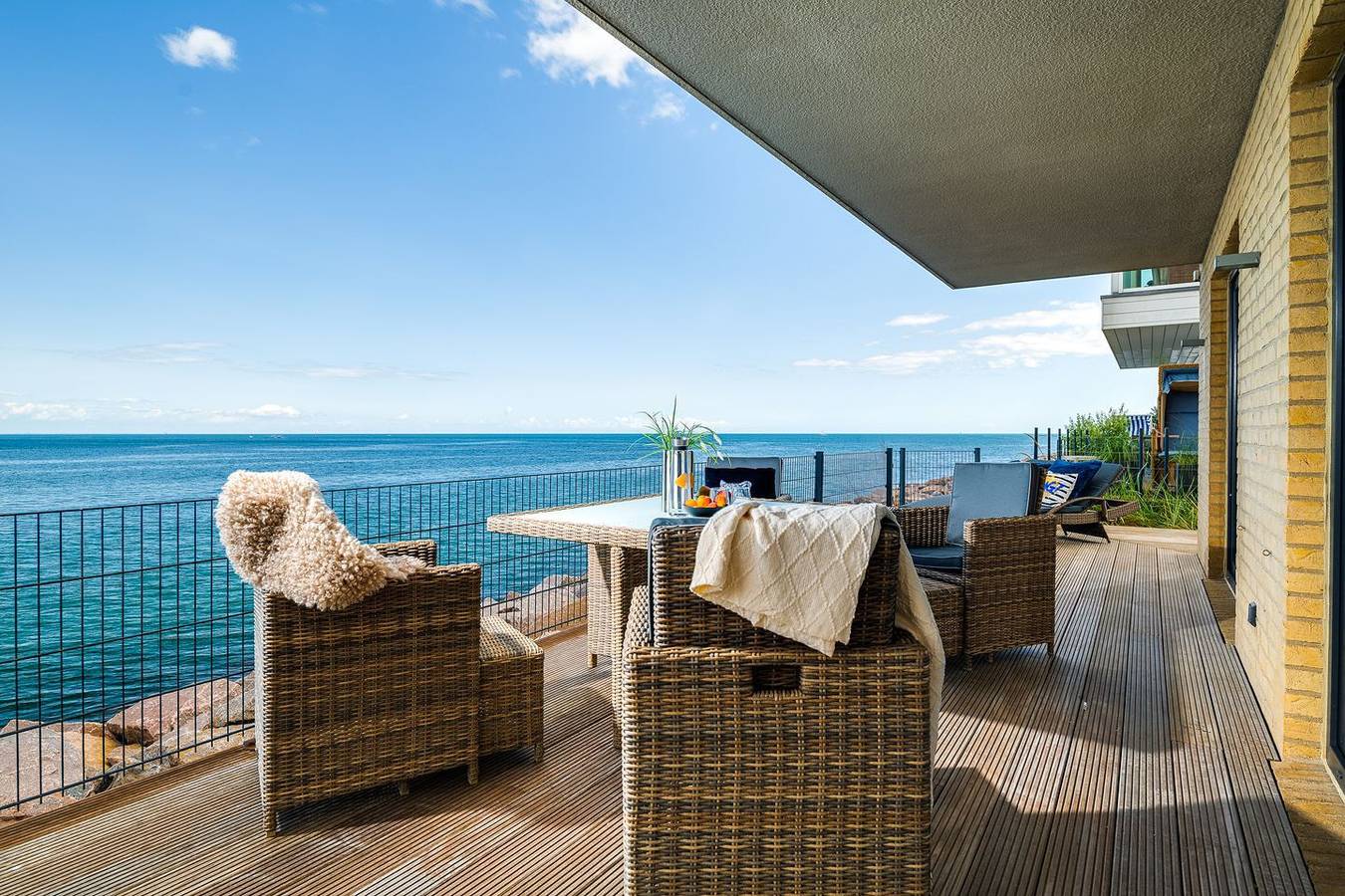 Ganze Wohnung, Ferienwohnung "Blue Sea": Modern-maritim mit freiem Blick auf die Ostsee & Sauna in Olpenitz, Kappeln