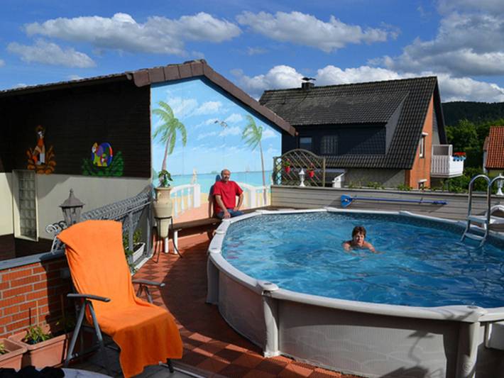Ferienwohnung für 2 Personen, mit Pool und Garten sowie Sauna und Balkon in Bad Harzburg
