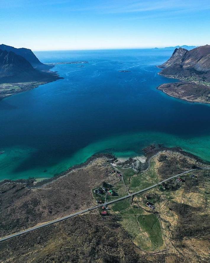 Camping für 2 Personen, mit Terrasse und Ausblick auf den Lofoten