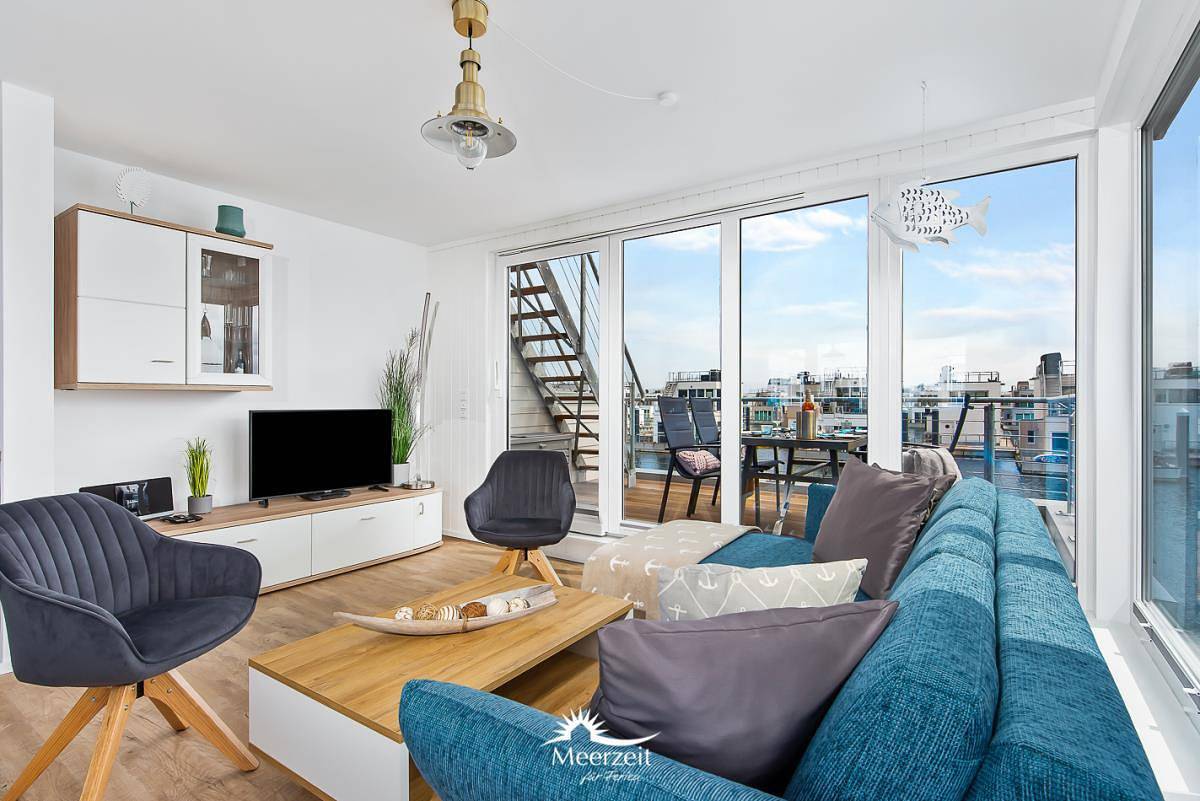 5 Beaufort - Wasserhaus, Meerblick, Sauna, Dachterrasse, Bootsanleger, Strandkorb in Olpenitz, Kappeln