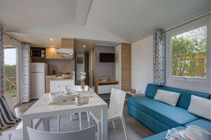 Mobil home pour 6 personnes, avec jardin ainsi que terrasse et piscine, animaux acceptés à Saint-Aubin-sur-Mer (Calvados) - 4