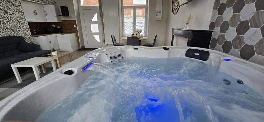 Chambre d’hôte pour 4 personnes, avec Jacuzzi et Terrasse ainsi que Jardin et Vue dans Saint-Remy-du-Nord