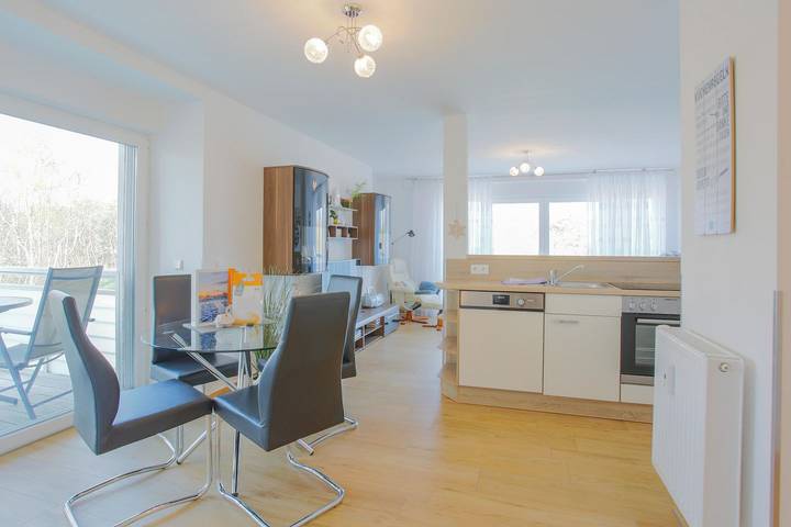 Ferienwohnung für 3 Personen, mit Balkon am Dierhagen Strand