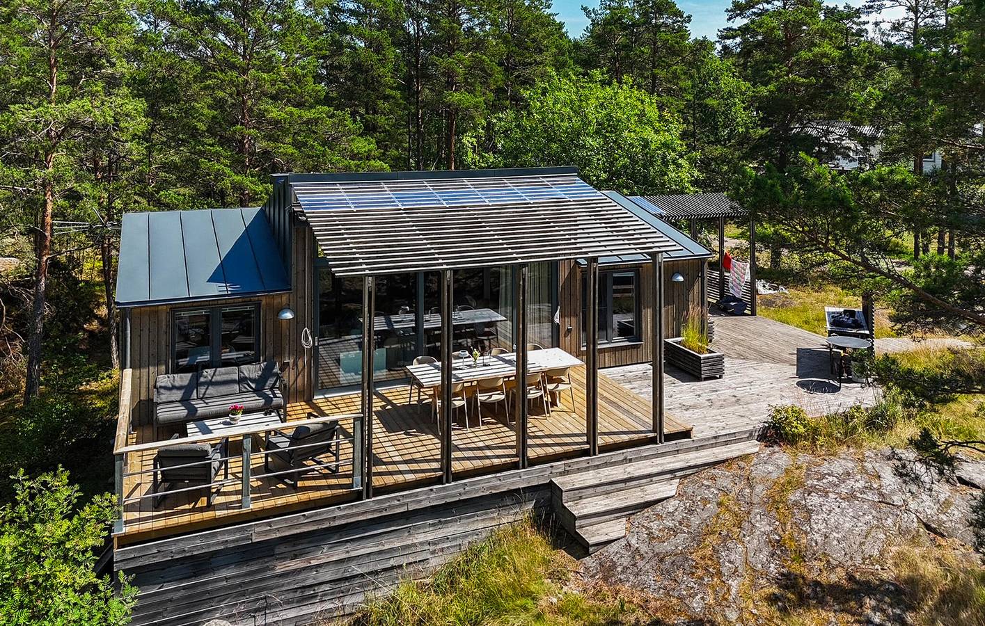 Casa de vacaciones para 8 personas con terraza in Vikbolandet