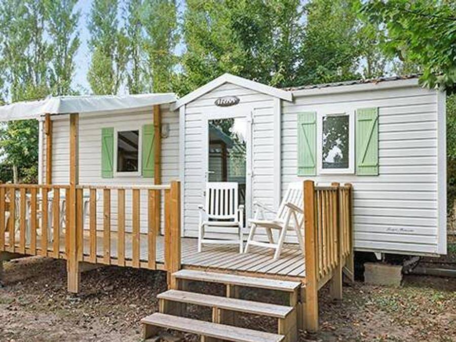 Camping Bella Austria - Mobilheim 6 personen - Classic | 2 Schlafz. | 4/6 Pers. | Erhöhte Terrasse in St. Peter am Kammersberg, Westliche Obersteiermark