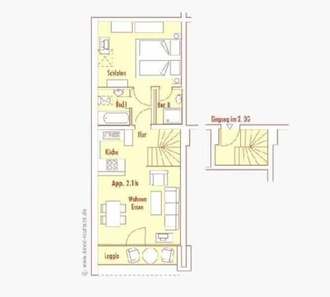 Ganze Wohnung, Gemütliche 2-Zimmer-Ferienwohnung 2.1b im Dachgeschoss des Hauses Seeburg für 1–3 Personen in Scharbeutz, Ostholstein