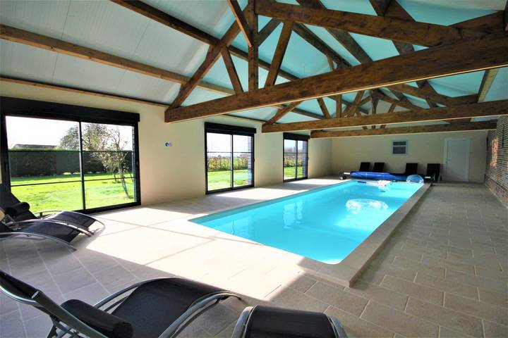 Gîte für 9 Personen, mit Terrasse und Garten sowie Pool und Ausblick in der Normandie