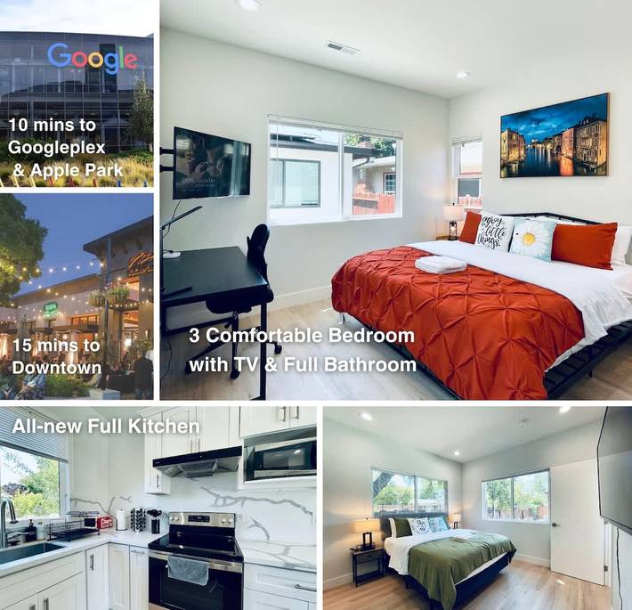 Vacation rental for 6 people, with yard, kid friendly in Silicon Valley