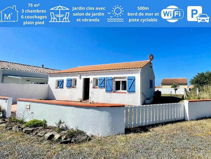 Gîte pour 6 personnes, avec jardin dans Plage de La Sauzaie
