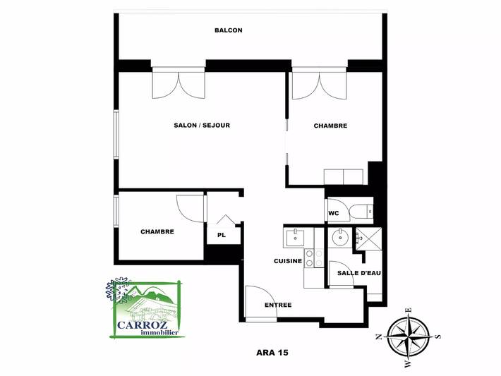 Gîte pour 6 personnes, avec balcon dans Office De Tourisme Des Carroz - 2