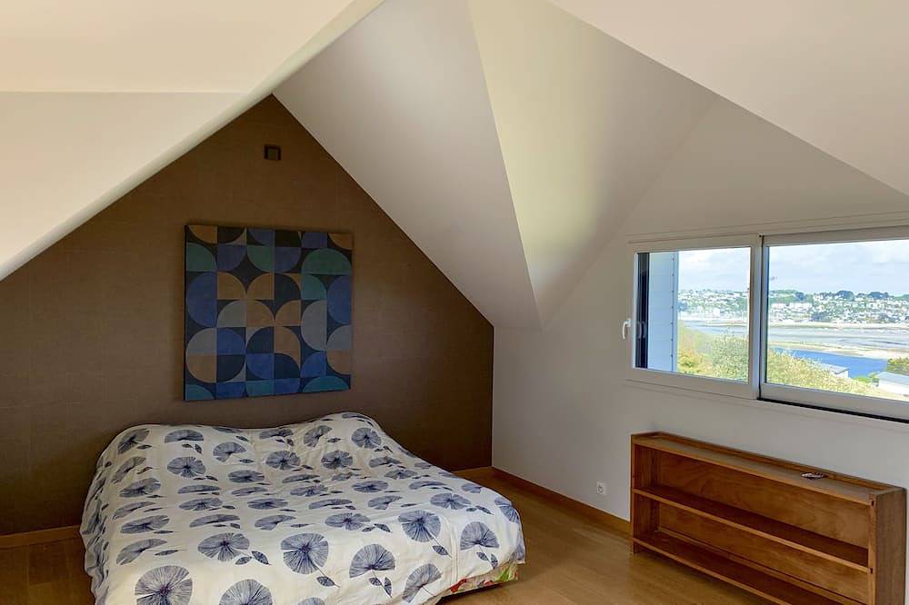Architect house, magnificent view of the harbor and the islands of Perros Guirec in Louannec, Pink Granite Coast