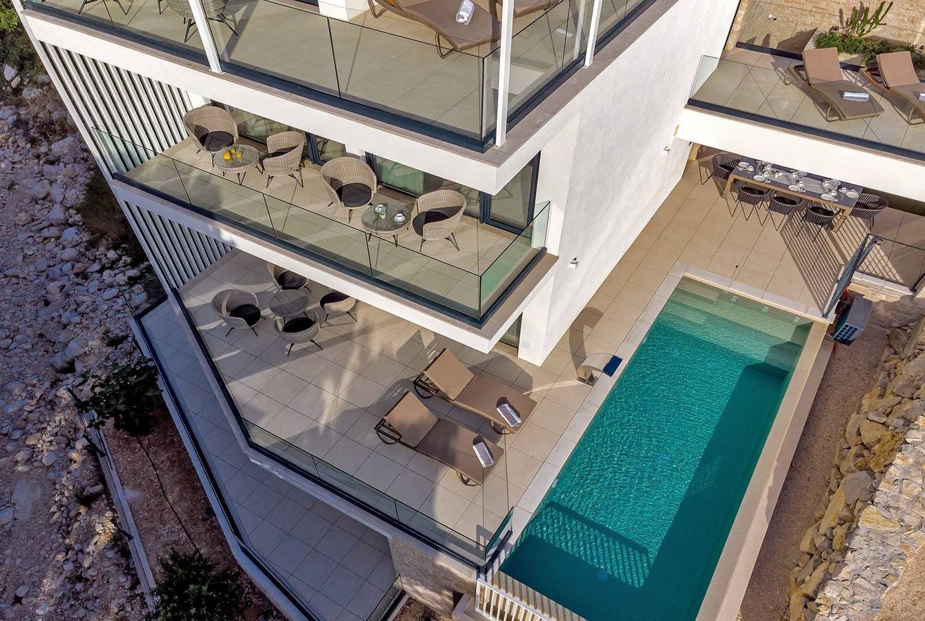 Villa Sea Crystal with Pool in Baško Polje Beach, Promajna